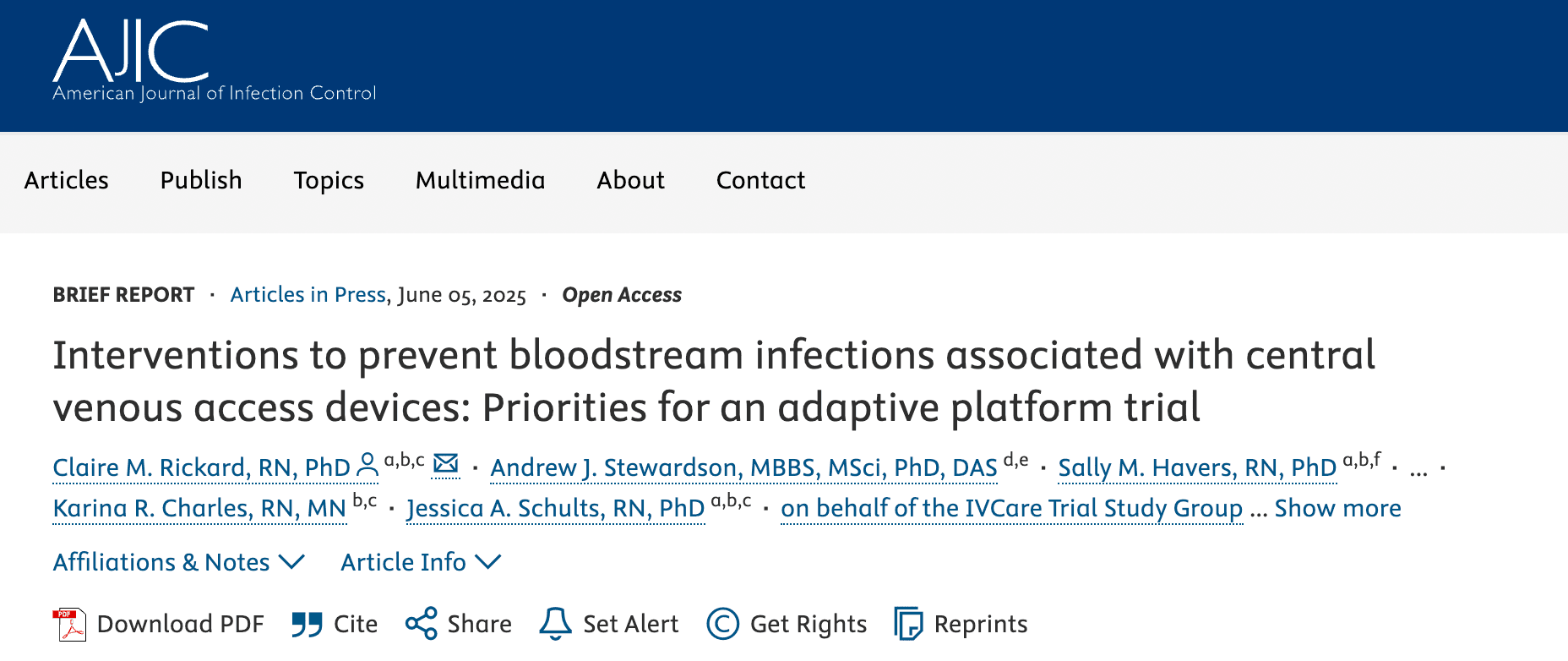 Prioritizing Interventions to Prevent CLABSI: Insights for Future Research Prioritizing Interventions to Prevent CLABSI: Insights for Future Research